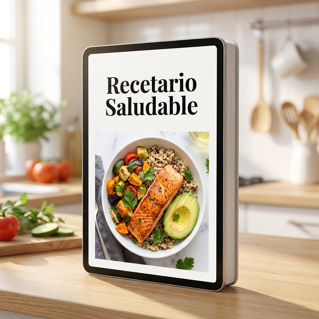 Portada del Libro Digital Recetario Saludable en 3D